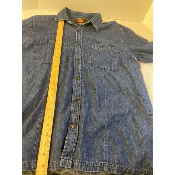 Wrangler Hero M denim snap button long sleeved shirt 100 cotton Medium rn#14666 - Picture 3 of 5
